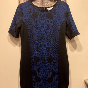 Black and blue casual dress